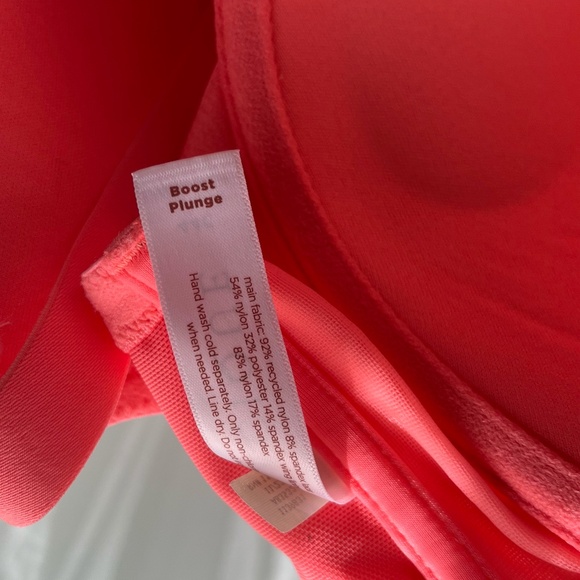 Cacique - Boost Plunge Front Closure Underwire Lace Neon Orange Coral Bra - 44C - Picture 5 of 12